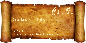 Csetneki Imbert névjegykártya